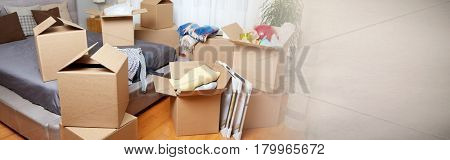 Moving boxes in new apartment