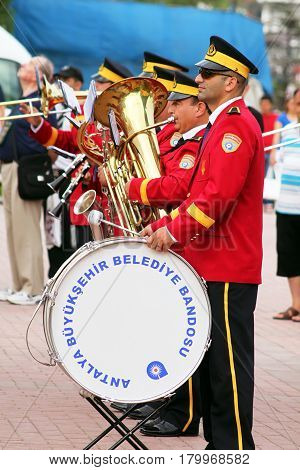 ANTALYA, TURKEY - MAY 03, 2012: Anyalya municipality orchestra