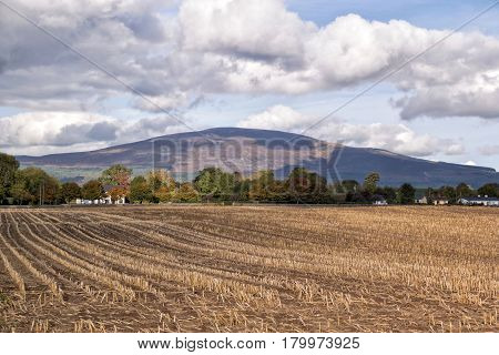 Slievenamon Mountain dominates over Suir River Valley near Clonmel in Co.TipperaryIreland