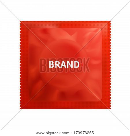 Realistic Blank template Packaging Foil wet wipes Pouch Medicine Or Condom. Template For Mock up Your Design. vector illustration.