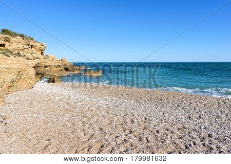 The Coast Of Vinaroz In Castellon, Spain