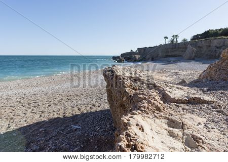 The Coast Of Vinaroz In Castellon, Spain