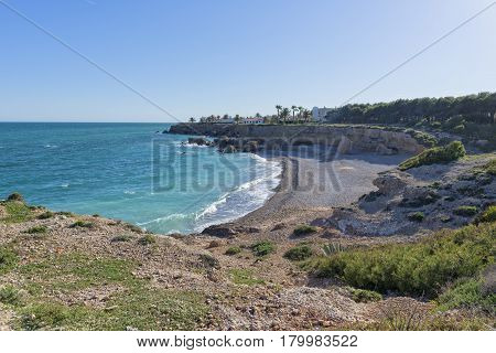 The Coast Of Vinaroz In Castellon, Spain