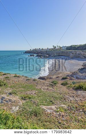 The Coast Of Vinaroz In Castellon, Spain