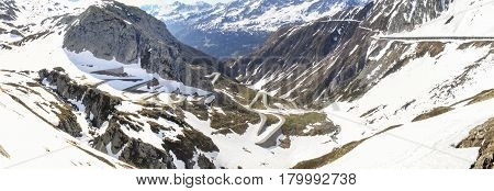 Gotthardpass, View Of The Valley Of Tremola