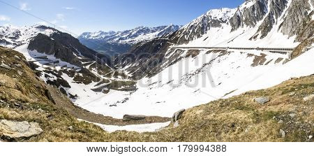 Gotthardpass, View Of The Valley Of Tremola
