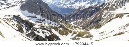 Gotthardpass, View Of The Valley Of Tremola
