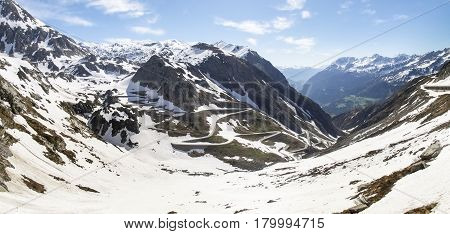 Gotthardpass, View Of The Valley Of Tremola