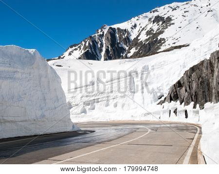 Gotthardpass, Beautiful Sunny Spring Day