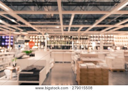 Filtered Image Blurry Background Variety Of Table, Ceiling, Floo