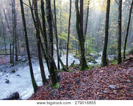 Seasonal Spates And Tributaries Of The Klontalersee Lake - Canton Of Glarus, Switzerland