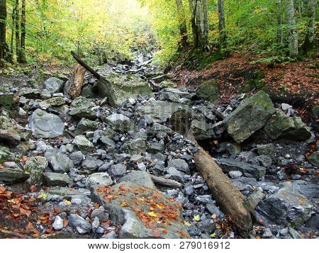 Seasonal Spates And Tributaries Of The Klontalersee Lake - Canton Of Glarus, Switzerland