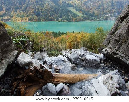 Seasonal Spates And Tributaries Of The Klontalersee Lake - Canton Of Glarus, Switzerland