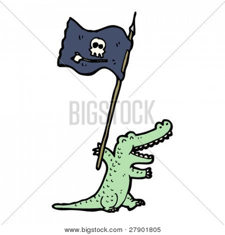 glücklich Pirate Krokodil cartoon