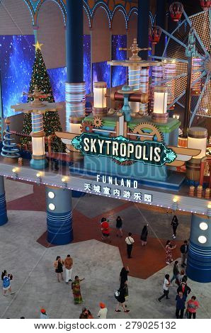 Genting Highlands, Malaysia- Dec 03, 2018 : View Of The Skytropolis Indoor Theme Park In Resorts Wor
