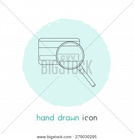 Cvv Icon Line Element.  Illustration Of Cvv Icon Line Isolated On Clean Background For Your Web Mobi
