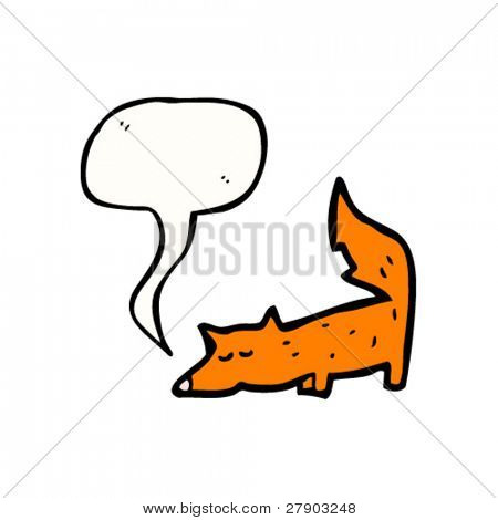 kleine vos snuiven grond cartoon
