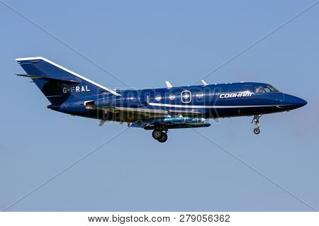 Leeuwarden, Netherlands - April 21, 2016: Dassault Falcon 20 Target Towing Plane From Cobham Aviatio