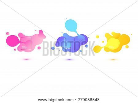 Abstract Geometric Shapes. Liquid Gradient Banners Isolated On White. Fluid Vector Background. Gradi