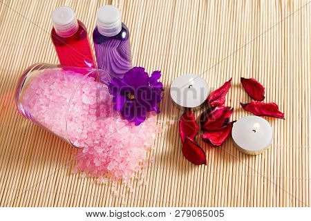 Cosmetics For Face And Body, Sea Salt, Petals, Shower Gel