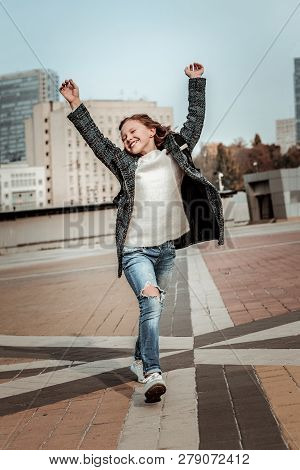 Kid Enjoying Weekend Jaunt At The City Center
