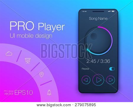 Ux Audio Player Templates. Stock Vector Eps10