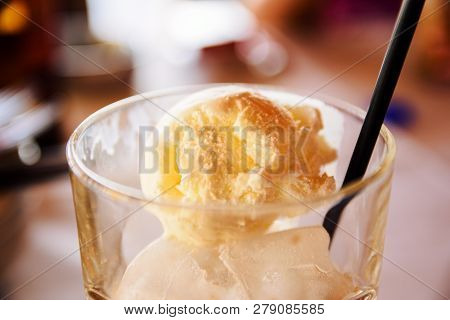 Cold Frappe Coffee Made With Vanilla Ice Cream