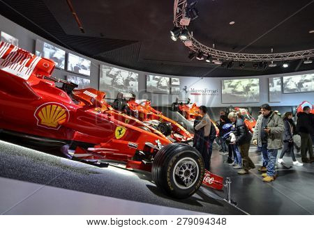 At The Ferrari Museum, The Room Where The World-class Formula 1 Winning Cars Are Displayed
