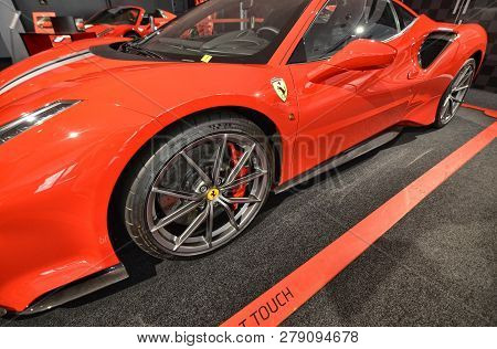 Maranello, Italy, December 2018. In The Ferrari Museum, The Exhibition Hall Dedicated To The Most Re