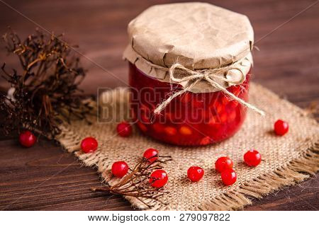 Kalina Rubbed With Sugar In A Glass Jar