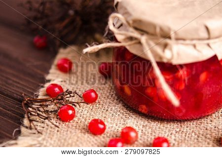 Kalina Rubbed With Sugar In A Glass Jar