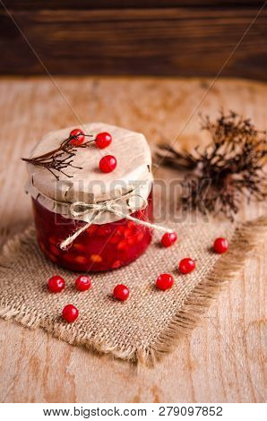 Kalina Rubbed With Sugar In A Glass Jar