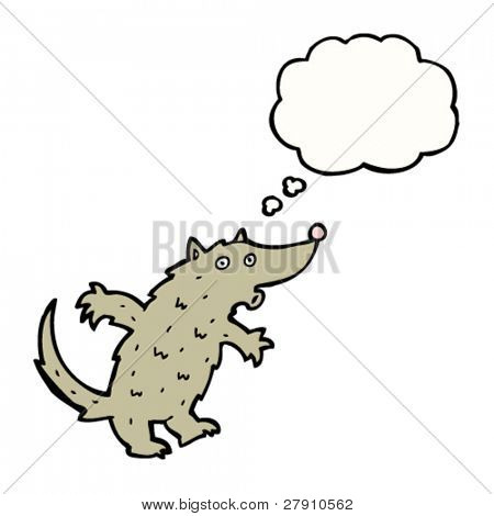 cartoon big bad wolf with surprised expression