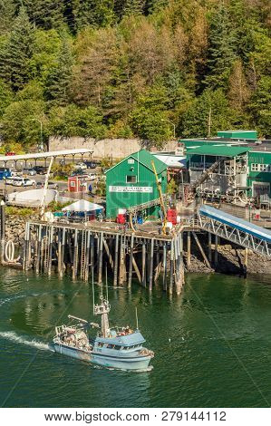 September 14, 2018 - Juneau, Alaska: Alaskan Commercial Fishing Departing Harbor