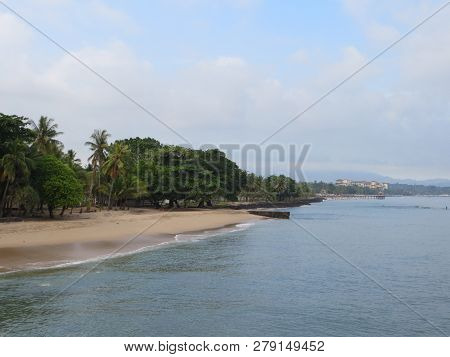 Anyer, Indonesia - June 26, 2018: The Seascape Of Sambolo Beach Anyer.