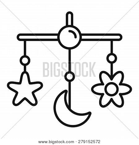 Baby Crib Toy Icon. Outline Baby Crib Toy Vector Icon For Web Design Isolated On White Background
