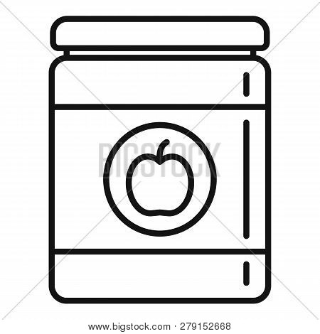 Apple Toy Jar Icon. Outline Apple Toy Jar Vector Icon For Web Design Isolated On White Background