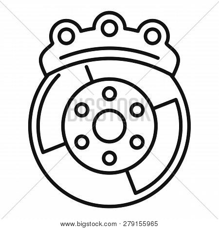 Car Brake Disc Icon. Outline Car Brake Disc Vector Icon For Web Design Isolated On White Background