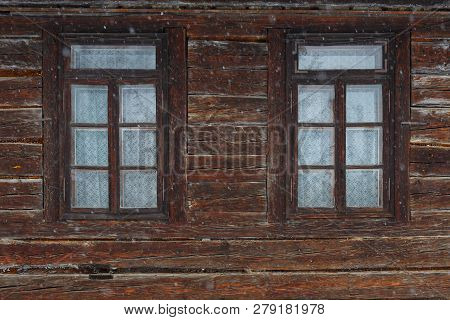 Windows Of A Traditional House In Budis Village, Northern Slovakia.