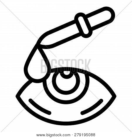 Eye Pipette Icon. Outline Eye Pipette Vector Icon For Web Design Isolated On White Background
