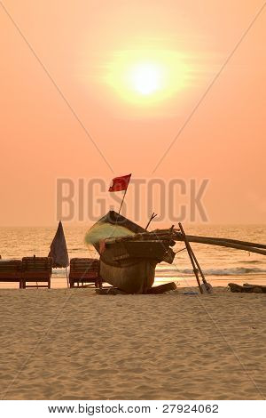 Boat In Sunset