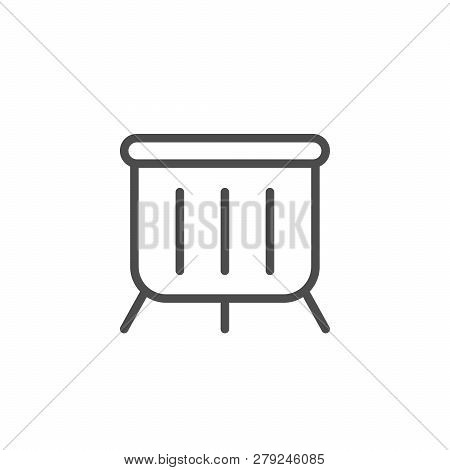 Playpen Line Icon Isolated On White. Vector Illustration