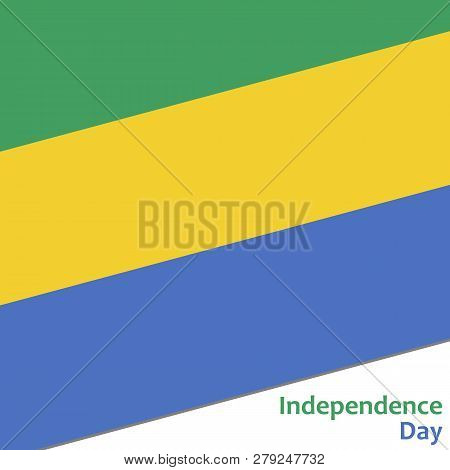 Gabun Independence Day With Flag Illustration For Web