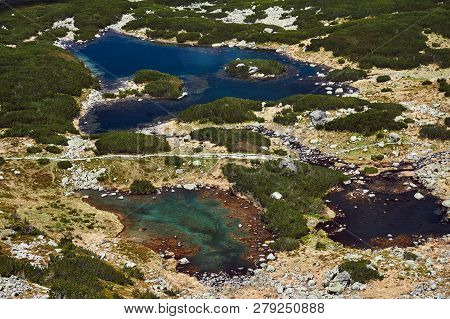 Glacial Lakes And A Tourist Trail In The Tatra Mountains In Poland