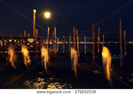 Evening View Of Gondolas On The Wave And San Giorgio Maggiore, V