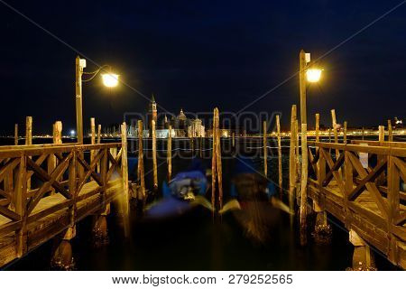 Evening View Of Gondolas On The Wave And San Giorgio Maggiore, V