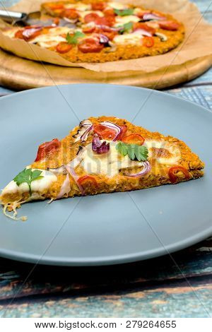 Pizza With Blat Of Sweet Potato And Oat Seeds