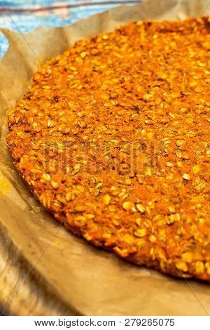 Blat For Pizza Of Sweet Potato And Oat Seeds