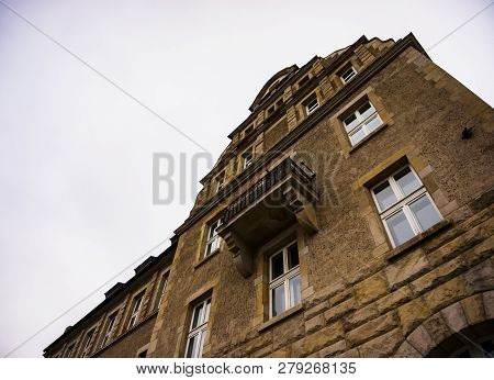 Poznan, Poland - November 21, 2018: Low View Of The Adam Mickiewicz University Building On The Swiet