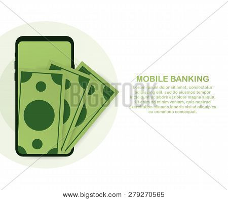 Web Concept For Online Banking. Modern Banner For Internet Banking. Vector Stock Illustration.